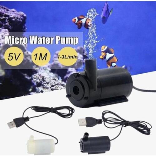 DC 5V Mini Submersible Water Pump Micro Low Noise Brushless Motor Pump for Fish Tank Fountain Aquarium Garden Plant