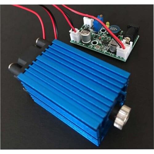 Industry High Power 445nm 450nm 4000mw 4W Adjustable Blue Laser Diode Line Module 12V TTL + Adapter