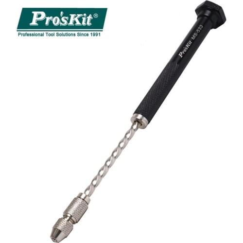 ProsKit MS-533 Semi-Automatic Hand Drill Group 0.5-1.5mm Manual Drilling Aluminum Alloy Turbine Drive Precision Hand Drill Tool