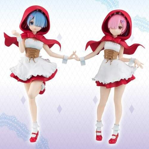 Re:Zero Kara Hajimeru Isekai Seikatsu Rem / Ram Red Hood Ver. PVC Doll Figure Collectible Figurine Model Toy Gift