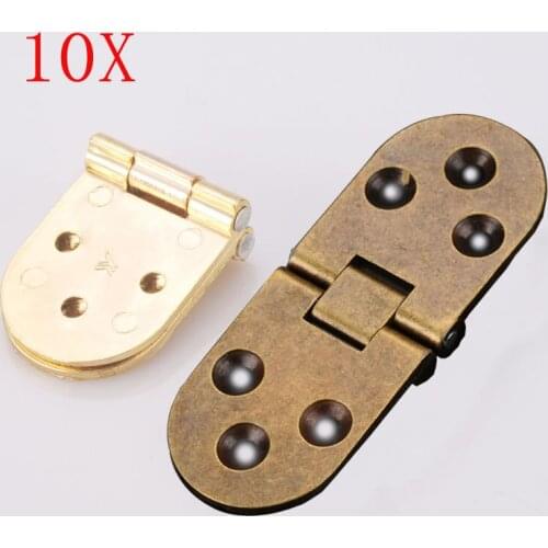 10 Pieces Flap Hinges Folding Hidden Hinge for Cabinet Table Desktop Window Sewing Machine DIY Furniture Concealed Thick Support
