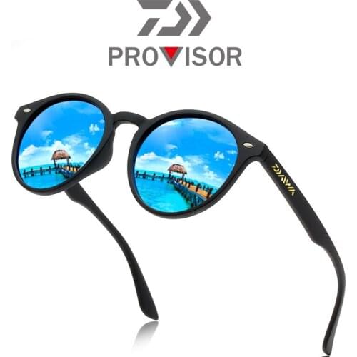 2020 Daiwa Retro Polarized Sunglasses for Men and Women Outdoor Mountaineering Fishing Fashion Beach Vacation Round Sunglasses