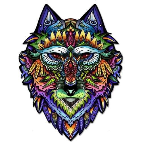 Unique Wooden Puzzle Wolf DIY Crafts Gifts Collection Wooden Jigsaw Puzzle For Children Adults Educational Toys Puzzle Games