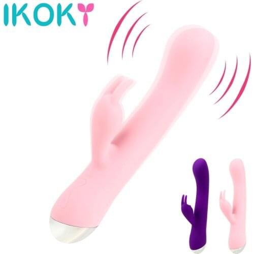 IKOKY Rabbit Vibrator 10 frequency AV Wand G-spot Massager Female Masturbation Sex Toys for Women Adult Products Waterproof