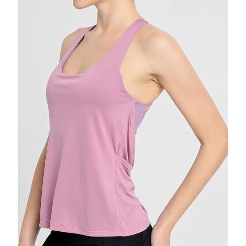 Yoga Tops Fitness Sports Yoga Strap Vest Sportswear Criss-cross Fake Two-Pieces Loose Sleeveless Quick-dry Fitness Clothes Women