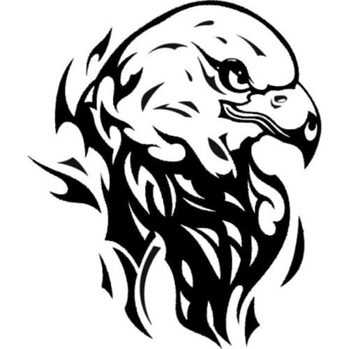 12.7*15.2CM Vinyl Car Sticker Tribal Flame Eagle Cool Design Pattern Car Styling Decal Black/Silver S1-2408