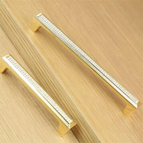 128mm 160mm Modern deluxe glass diamond wine cabinet wardrobe door knob6.3"Silver gold drawer dresser handle 5" K9 crystall pull
