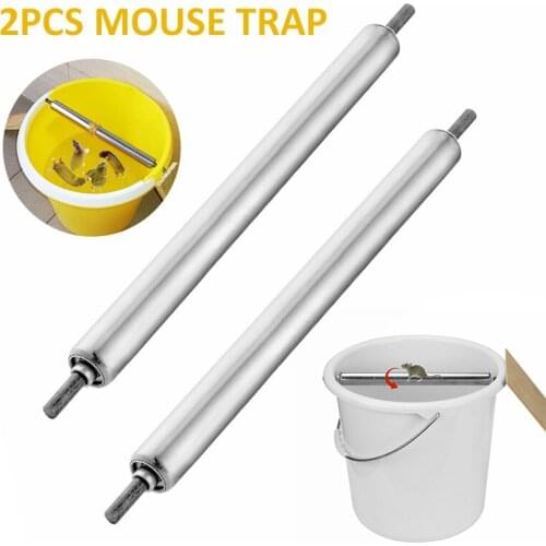 2pcs Mouse Traps Stainless Steel Rat Mouse Trap Killer Catcher Spinning Roller Reusable Tools