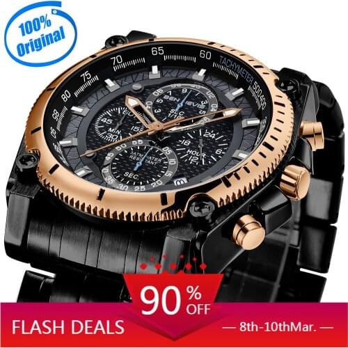 2021 Liberal New Watch Men Top Luxury Brand Quartz Luminous Men Watch Chronograph Black Stainless Steel Waterproof Montre Homme