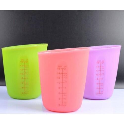 250ml 500ml Heat Resistant Silicone Measuring Cups Kitchen Tools Soft Measuring Tools For Baking Coffee Tea ZA6020