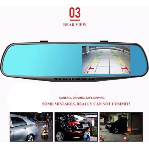 3.5 Inch Car DVR Mirror Car Dvr Camera1080P Rear View Mirror Digital Video Recorder Dual Lens Auto Dash Cam