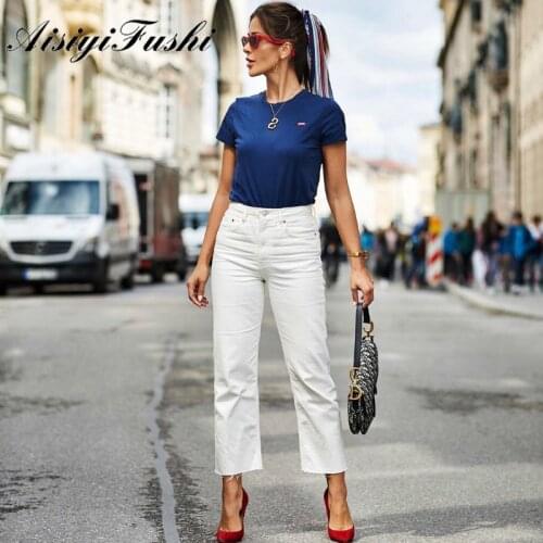 AISIYIFUSHI Wide Leg Jeans Plus Size Vintage Ladies Boyfriend Jeans for Women Mom High Waist Straight Loose Denim Pants Jeans