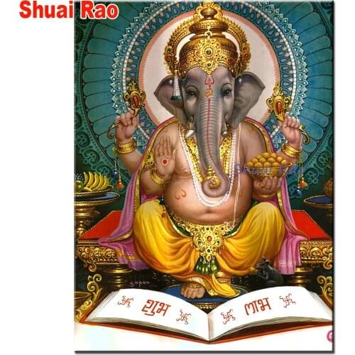 Diamond embroidery"ganesha religious" diamond painting full square round drills Indian Buddha mosaic painting,home decoration