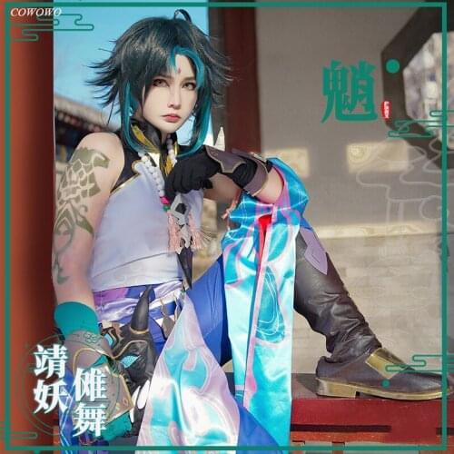 Anime! Genshin Impact Xiao Dharma Yaksha Game Suit Gorgeous Uniform Cosplay Costume Halloween Carnival Party Outfit Men 2021 NEW