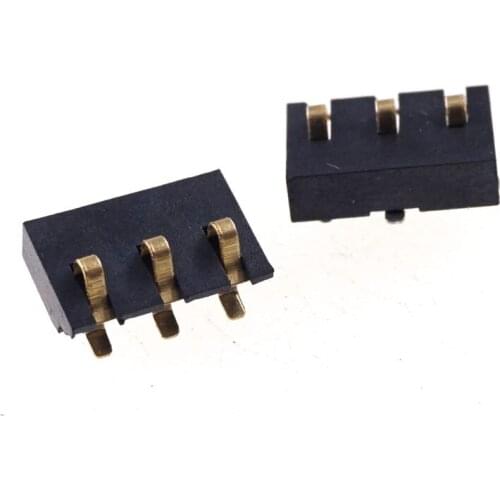 5pcs Spring Battery Connector 3 Pins 2.5mm pitch 0.5A 50V rating with locators reflow solderable