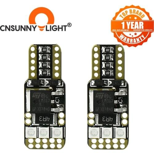CNSUNNYLIGHT W5W T10 LED Canbus Light Bulbs Car Interior Reading Parking Lights White Blue Red Yellow No Error 12V Car Styling