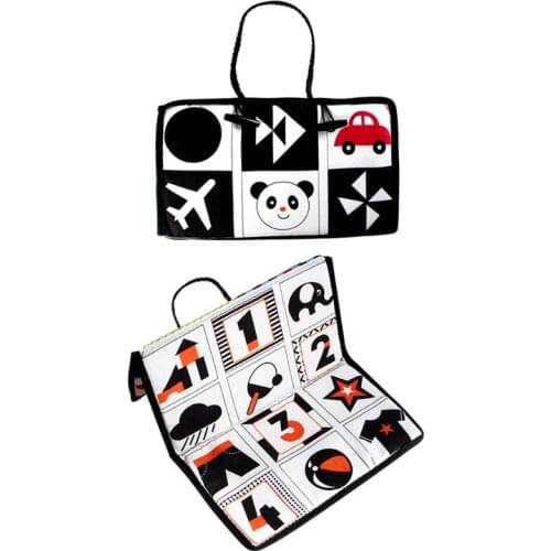 D7WF Infant Baby Car Seat Back Hanging Folding Mirror Travel Portable Cute Cartoon Patterns Toddlers Learning Cognitive Toys