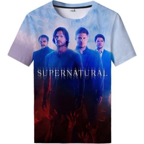 Hit TV Series Supernatural 3D Print T-Shirt Streetwear Men And Women Summer Casual Fashion Oversized T Shirt Harajuku Top Tees