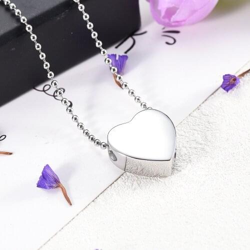 Custom Engrave Blank Floating Heart Cremation Urn Pendant Memorial Urn Necklace Cremation Jewelry for human pet Ashes