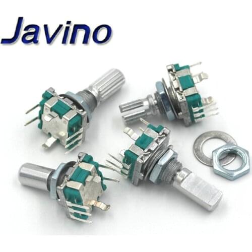 2PCS Half / Plum axis rotary encoder, handle length 15mm / 20mm code switch/ EC11 / digital potentiometer with switch 5Pin