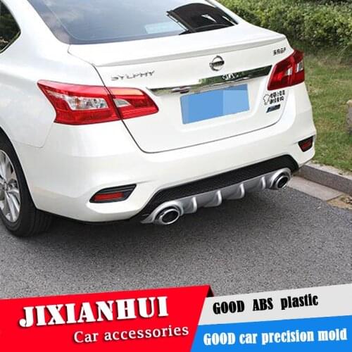 For Sentra Body kit spoiler 2016-2018 For Nissan Sentra ABS Rear lip rear spoiler front Bumper Diffuser Bumpers Protector