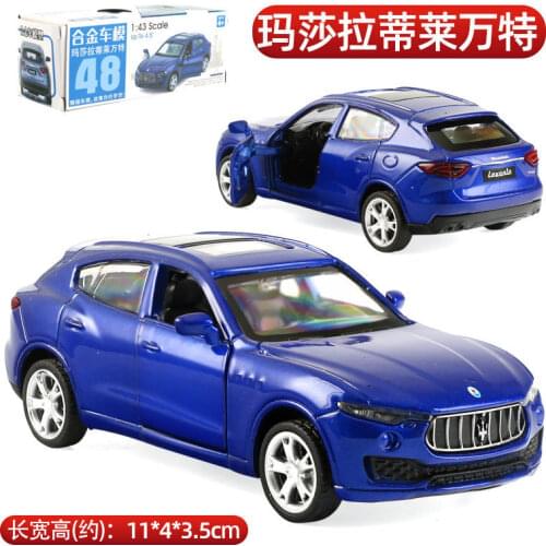 1:43 Scale Diecast Car Model For Maserati Levante Collection Model Pull Back Toys Car - Blue / Grey