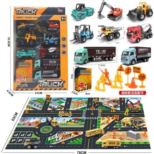 1:64 alloy engineering vehicle combination model,8 car toy combinations,excavator container truck toys,free shipping