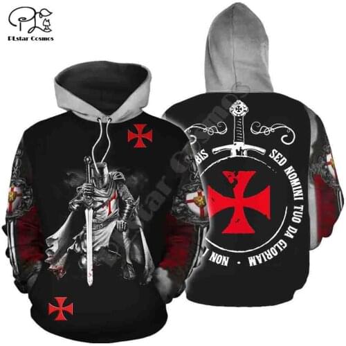 PLstar Cosmos 3dPrint Cross Knights Templar Armor Unisex Men/Women Harajuku Streetwear Funny Hoodies/Sweatshirt/Jacket-a2