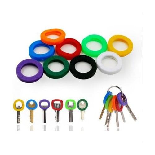 New Fashion Mixed color 8pcs/16pcs Hollow Multi Color Rubber Soft Key Locks Keys Cap Key Covers Topper Keyring