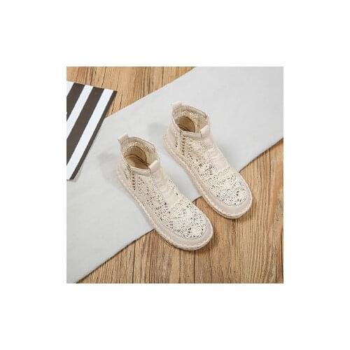 Summer New Forest Art Casual White Shoes Lace Embroidery Lace Flat Female Shoes Tide Flats For Women Ladies Shoes Drop Shipping