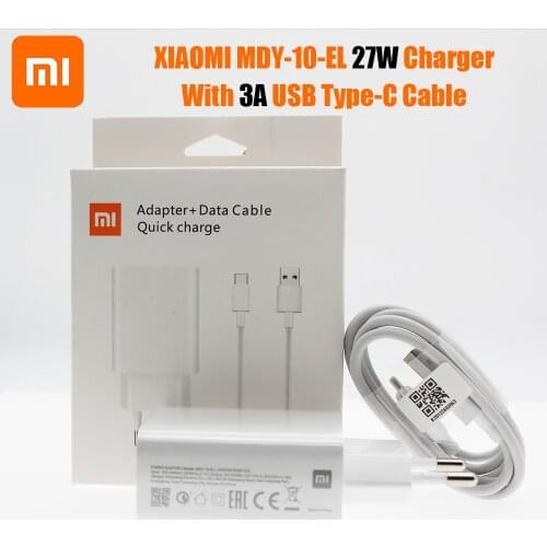 Original XIAOMI 27W EU Fast Charger QC 4.0 Turbo Quick Charge Adapter 3A Usb Type C Cable for Mi 9 t Pro K20 Pro Mi Note 10 Lite