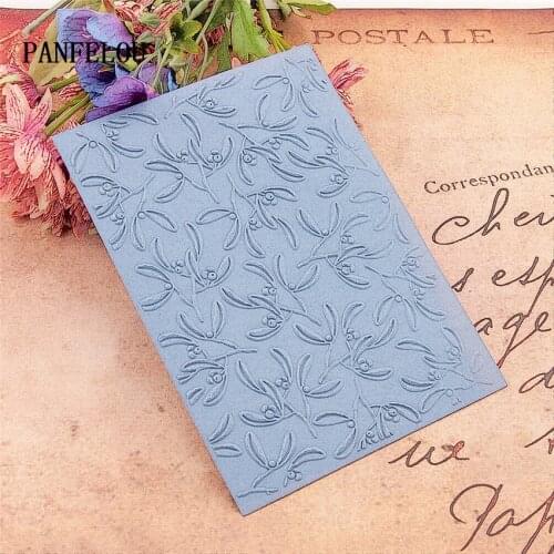 PANFELOU Beautiful leaves Embossing folders Plastic For Scrapbooking DIY Template Fondant Cake Photo Album Card Making