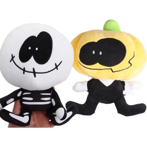 20-35cm Cartoon Friday Night Funkin Plush Toys Pumpkin Skeleton Stuffed Dolls Spooky Month Skid And Pump Doll Toys Kids Gifts