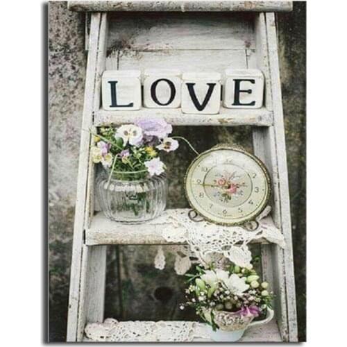 Full Round Diy Diamond Painting Cross Stitch Stairs Square Mosaic Love 5D Embroidery Flower Home DecorationZP-3938