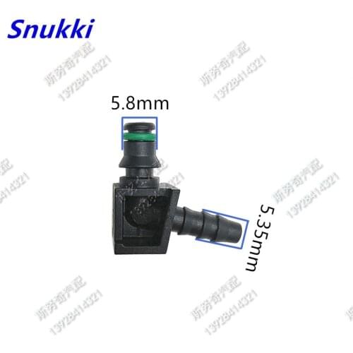 Rail Injector Return Oil Backflow Pipe Connector Tee connector L Type 45 degree SMALL Plastic connector 5pcs a lot