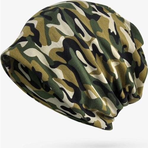 Men Womens Stretch Cotton Camouflage Cap Scarf Dual Purpose Outdoor Riding Hiking Climbing Camping Warm Windproof Breathable Hat