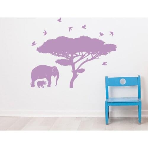 Elephant Wall Decal Trees Vinyl New Sticker Decal Home Decor Bedroom Baby Nusery High Quality Mural Removable Wallpaper LA759