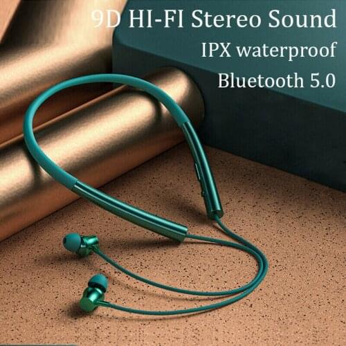 SOUMETIN Sports Bluetooth Headphone Waterproof Wireless Earphone HD Call 48H Long Life Headset Earbud With Noise Reduction Mic