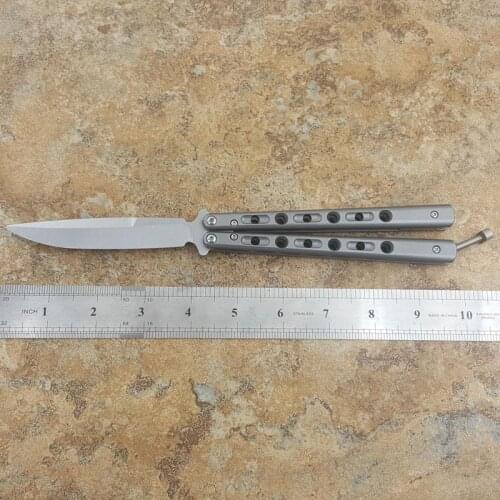 Butterfly Trainer Knife BM62 D2 Blade Titanium Handle Jilt Not Sharp Camping Hunting Edc Folding Pocket Knife gift knives