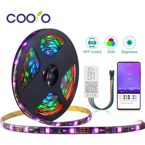 WS2811 RGB LED Strip 5050 SMD Addressable 30/60LEDs/m SP110E Bluetooth APP Control 5m 10m 1 Ic Control 3 LEDs Pixel Strips Set