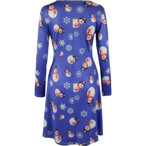 XXXL XXXXXL XXXXXL kerst jurk PLUS SIZE in Stock Womens Christmas Jumper Mini Dress Santa Snowman Long Sleeves Ladies