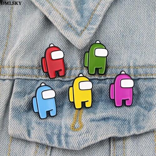 M4750 DMLSKY Creative Cartoon Funny Brooches Metal Badges for Clothing Hat Pin jewelry Gifts Charming Pins for kids