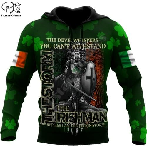PLstar Cosmos 3DPrint Ireland Clover Irish St.Patrick Funny Men/Women Harajuku Streetwear Hoodies/Zip Hoodie/Sweatshirt/b11