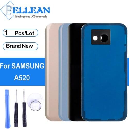 1Pcs Dinamico A520F A5 2017 Back Glass For Samsung Galaxy A520 Back Glass Door Rear Housing Cover Replacement Free Russian