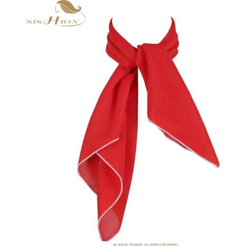 SISHION Vintage Chiffon Scarf Women 70*70 Square Silk Scarf for Women Multi-functional Bag Adornment Winter Scarves SD0017