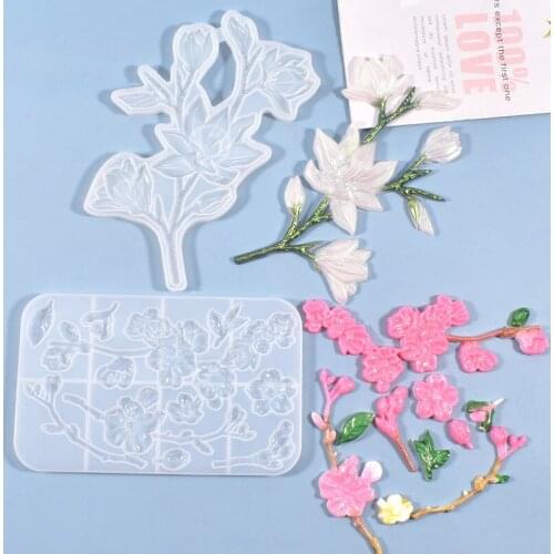 1pcs Flowers Branches Silicone Mold DIY Jewelry Making Tool Moulds UV Epoxy Resin Decorative Craft