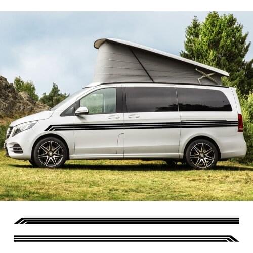 2pcs Car Long Sides Stripe Sticker For Mercedes Benz Vito V Class Viano W447 W638 W639 Vinyl Auto DIY Decal Styling Accessories