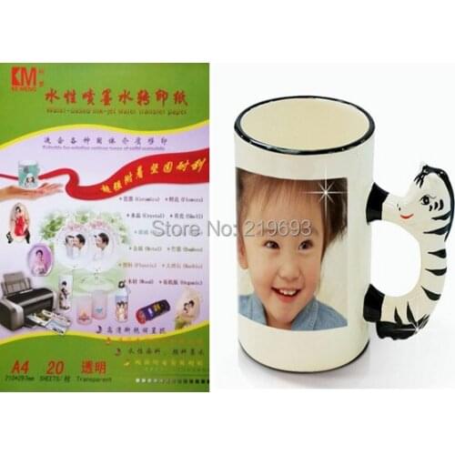 30 pcs A4 blank paper for mark cup inkjet transparent water decal paper,water-based inkjet clear melamine transfer decal paper