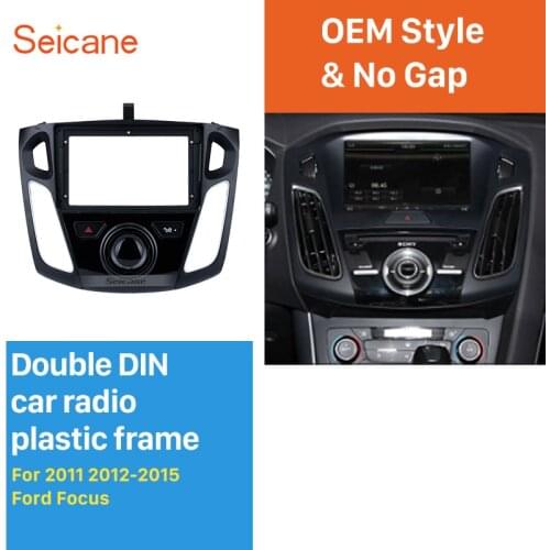 Seicane Double Din Car Radio Fascia For 2011 2012 2013 2014 2015 Ford Focus Stereo Dash CD Trim Panel Installation Kit