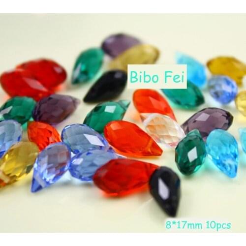 Free shipping 40 color 8*17mm 10PCS Glass Czech Teardrop crystal beads,Waterdrop Crystal beads, bracelet necklace Jewelry Making